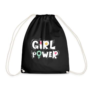 GIRL POWER - Drawstring Bag - black - Front