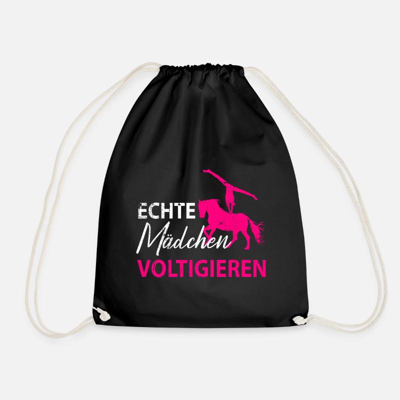 Pferde Pferd Voltigierer Voltigieren Volti Damen - Turnbeutel - Schwarz