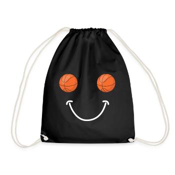 Basketball - Basketball Happy Face - Turnbeutel - Schwarz - Vorne