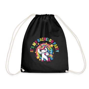 Junggesellenabschied Einhorn - Turnbeutel - Schwarz - Vorne