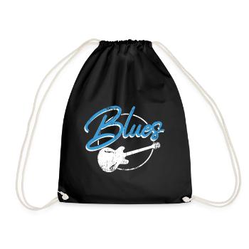 Blues Guitar Music Solo Band Genre Instrument - Drawstring Bag - black - Front