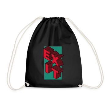 Exit - take the exit - in red - Drawstring Bag - black - Front