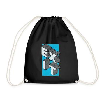 Exit - take the exit in blue - Drawstring Bag - black - Front