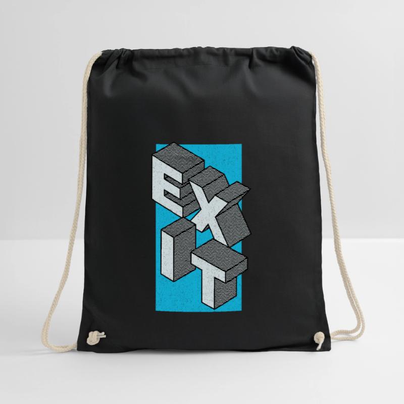 Exit - take the exit in blue Drawstring Bag