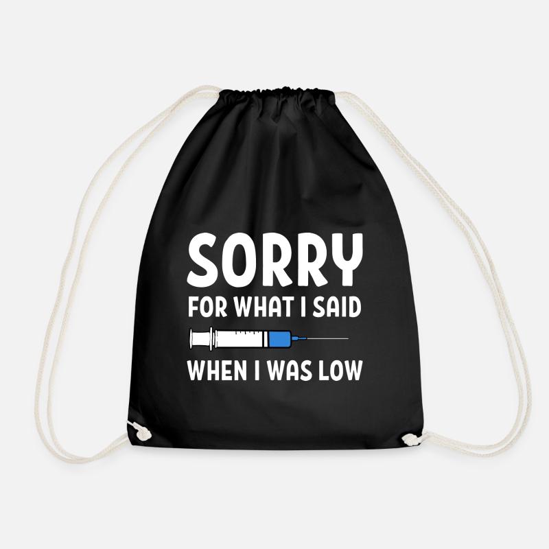 Diabetes Diabetic Insulin - Drawstring Bag - black