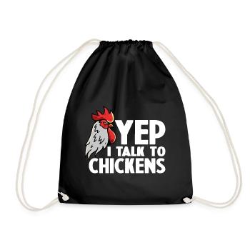 Funny Chicken For Men Women Crazy Chicken Farmer - Drawstring Bag - black - Front