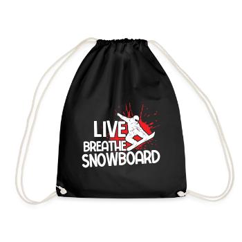 Snowboard Spruch für Snowboarder - Turnbeutel - Schwarz - Vorne