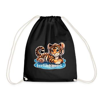 Tiger baby who feels good - Drawstring Bag - black - Front