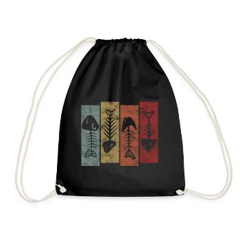 Pêche Pêche pêche poisson rétro - Sac de sport léger - noir - Devant