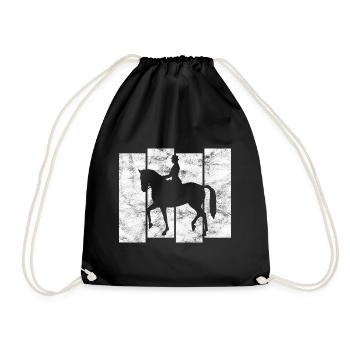 Dressurreiten Dressurreiter Reiten Reiter Pferd - Turnbeutel - Schwarz - Vorne