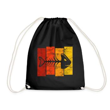 Fishbones for anglers, fishermen and children | Pisces - Drawstring Bag - black - Front