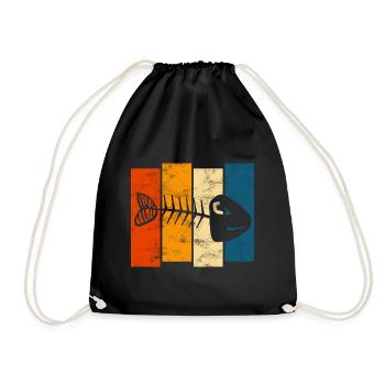 for anglers, fishermen and children | Pisces - Drawstring Bag - black - Front