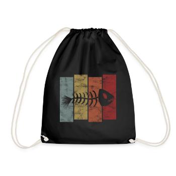 for anglers, fishermen and children | Pisces - Drawstring Bag - black - Front
