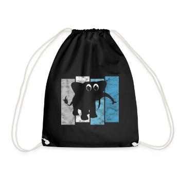 Eléphant éléphant pour enfants - Sac de sport léger - noir - Devant