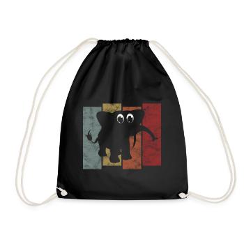 Eléphant éléphant pour enfants - Sac de sport léger - noir - Devant