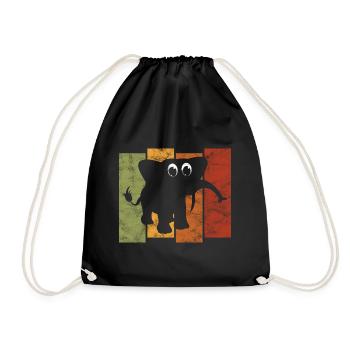 Eléphant éléphant pour enfants - Sac de sport léger - noir - Devant