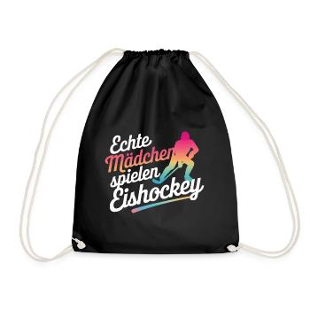Hockey Hockey Sports Hockey Players - Drawstring Bag - black - Front