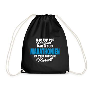 Pas parfait mais marathonien - Sac de sport léger - noir - Devant