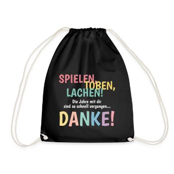Kindergarten Abschiedsgeschenk für die Erzieherin - Turnbeutel - Schwarz - Vorne