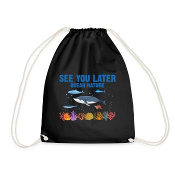 Sea Nature Marine Biologist Sea Marine Biology Ocean - Drawstring Bag - black - Front
