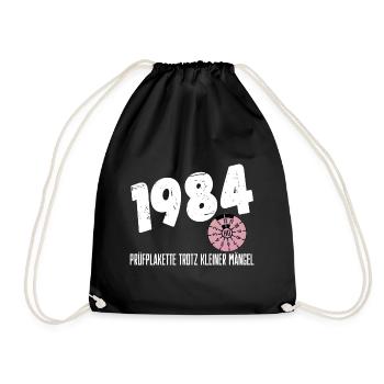 40. Geburtstag 1984 TÜV Lustig Geschenkidee - Turnbeutel - Schwarz - Vorne
