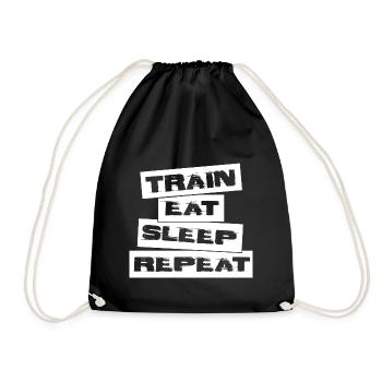 TRAIN EAT SLEEP REPEAT - Drawstring Bag - black - Front