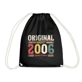 18ème anniversaire original août 2006 né en 2006 - Sac de sport léger - noir - Devant