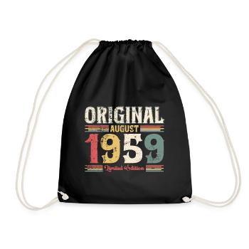 65th Birthday Original August 1959 Year 1959 - Drawstring Bag - black - Front