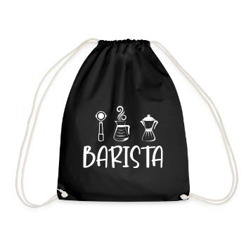 Barista Coffee Shop Papa Coffee Lover - Drawstring Bag - black - Front