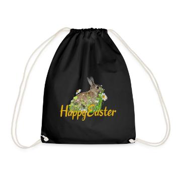 Joyeux lapin de Pâques - Sac de sport léger - noir - Devant