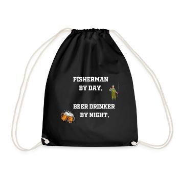 Fisherman by day, beer drinker by night - Sac de sport léger - noir - Devant