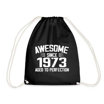 Jahrgang 1973 Geschenk zum 51. Geburtstag 1973 - Turnbeutel - Schwarz - Vorne