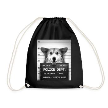 corgi - Turnbeutel - Schwarz - Vorne