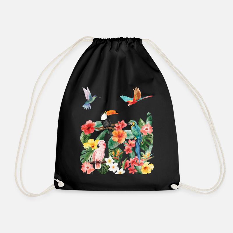 Tropical paradise - Drawstring Bag - black