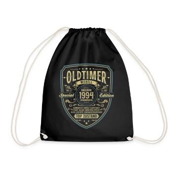 Oldtimer Baujahr 1994 Jahrgang Geburtstag Geschenk - Turnbeutel - Schwarz - Vorne