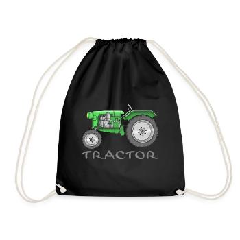 cooler Traktor - tractor comic - Turnbeutel - Schwarz - Vorne