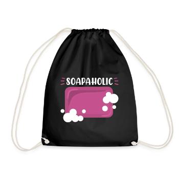 Homemade Soap House-Wife Hobby Crafting - Drawstring Bag - black - Front