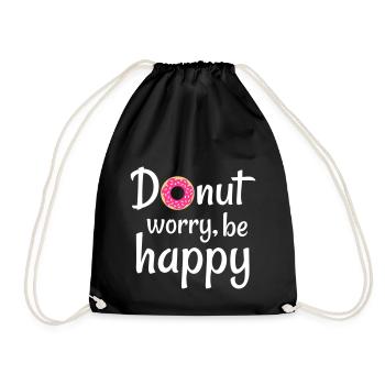 Donut Worry Be Happy - Sac de sport léger - noir - Devant