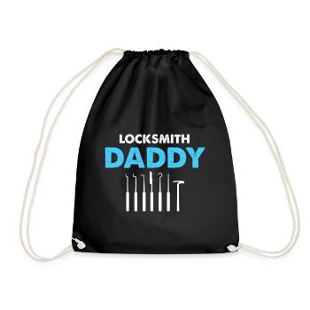 Unlocking Service Papa Locksmith Lockpicking - Drawstring Bag - black - Front