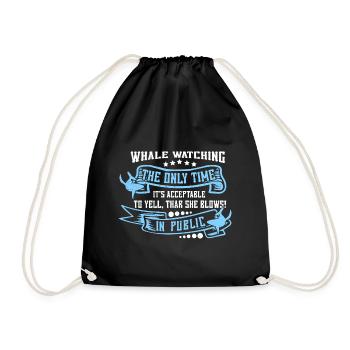 Marine mammals for orca watching and humpback whale - Drawstring Bag - black - Front