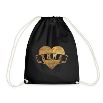 Emma Hearts Gold - Drawstring Bag - black - Front