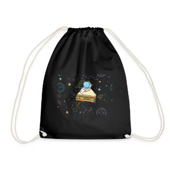 Astronaut Sandwich Love Astronomy Sandwich - Drawstring Bag - black - Front