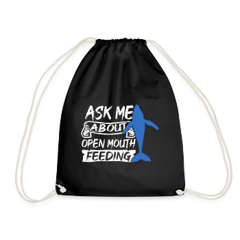 Whale design for whales and blue whales or beluga whales - Drawstring Bag - black - Front