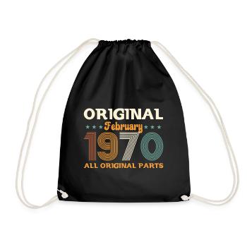 55ème anniversaire cadeau mari Original février 1970 - Sac de sport léger - noir - Devant