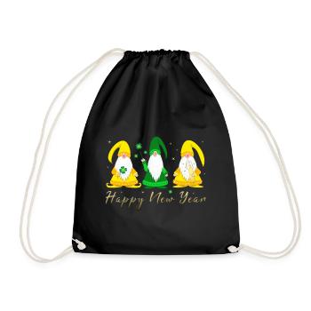 Happy New Year gnome imp - Drawstring Bag - black - Front