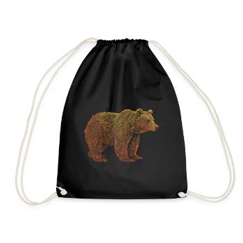 Ours au trait - Sac de sport léger - noir - Devant