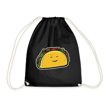 Taco de dessin animé - Sac de sport léger - noir - Devant