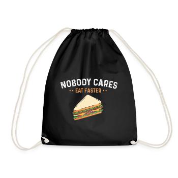 Quick Food Sandwich Food FastFood - Drawstring Bag - black - Front