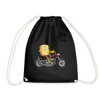 Moto motard sandwich motard vélo nourriture - Sac de sport léger - noir - Devant