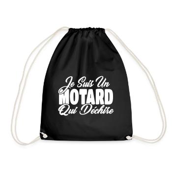 motard qui déchire - Sac de sport léger - noir - Devant